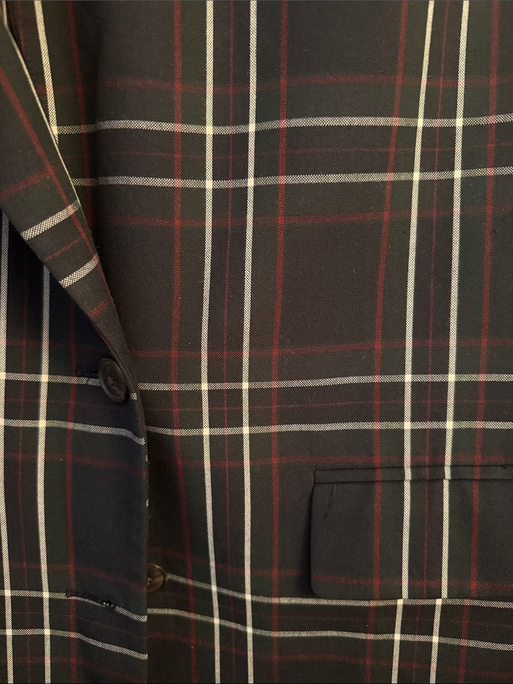 Aritzia Navy Plaid Blazer - Picture 2 of 2